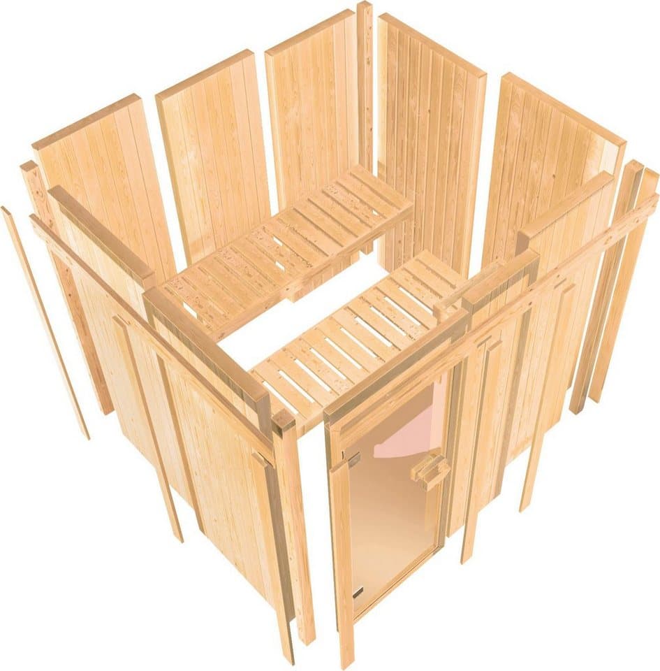 welltime Sauna Artja, BxTxH: 216 x 234 x 198 cm, 68 mm, (Set) Ofen 9 KW externe Strg easy - Thumbnail 10