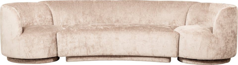 WOOOD Loungesofa Combi Popular Chenille-Bezug organische Form H 72 x B 290 x T 97 cm, Mit 2 sessel, Tragkraft 400 kg, Maximale Verschleißfestigkeit - Thumbnail 2