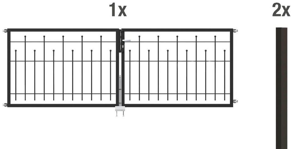 Alberts Zaundoppeltür Madrid, Breite: 300cm, in verschiedenen Höhen