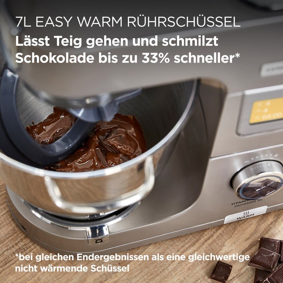 KENWOOD Küchenmaschine Titanium Chef Patissier XL KWL90.594SI, 1400 W, 7 l Schüssel, Wärmefunktion, zusätzliche 5 l Schüssel, inkl. umfangreiches Zubehör - Thumbnail 2