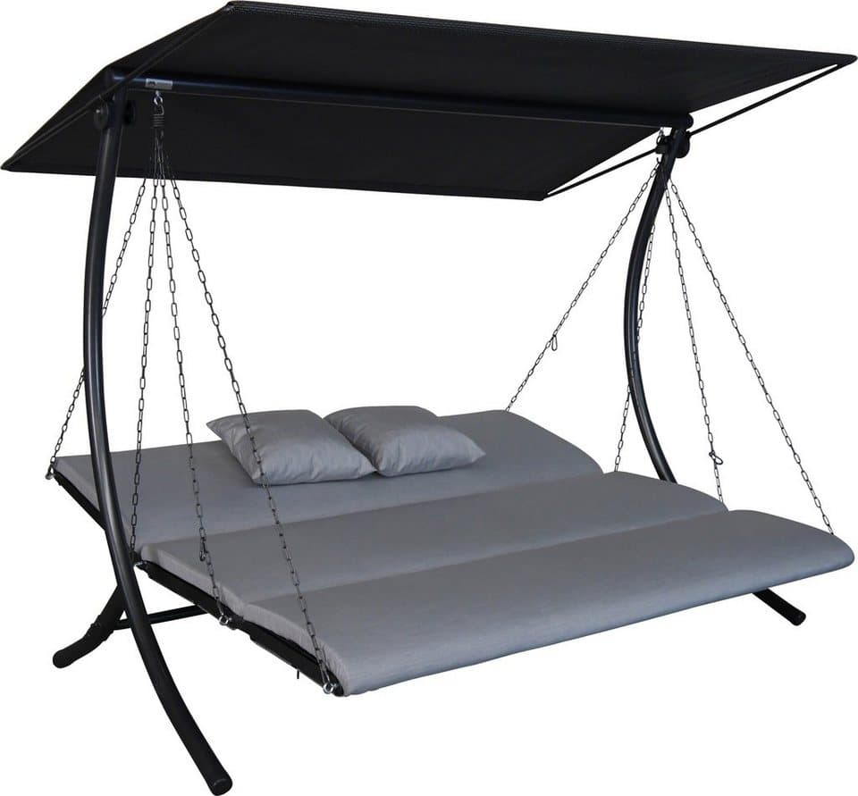 Angerer Freizeitmöbel Hollywoodschaukel Swing Zip granit, 3-Sitzer, Bettfunktion, wetterfest - Thumbnail 3