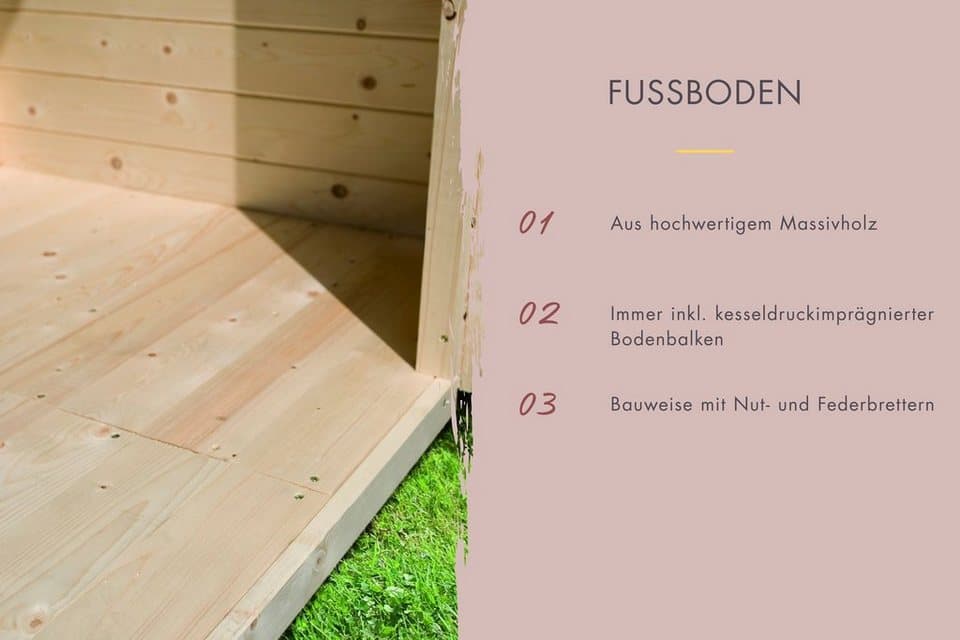 Karibu Fasssauna naturbelassen mit Ofen 9 kW Bio ext. Strg., BxTxH: 225 x 295 x 229 cm, 38 mm, Ofen 9 kW Bio externe Strg easy - Thumbnail 6