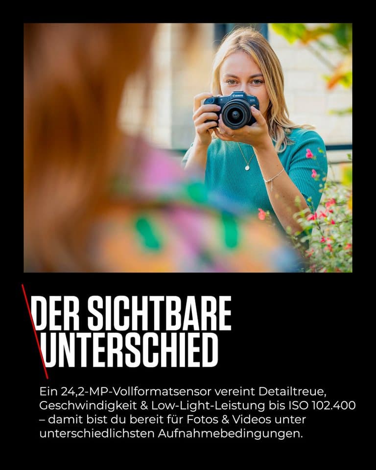 Canon EOS R8 + RF 24-50mm F4.5-6.3 IS STM Kit Systemkamera (RF 24-50mm F4.5-6.3 IS STM, 24,2 MP, Bluetooth, WLAN, verfügbar ab 17.04.23) - Thumbnail 16