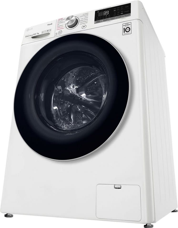 LG Waschtrockner V7WD107H2E, 10,5 kg, 7 kg, 1400 U/min, TurboWash® - Waschen in nur 39 Minuten - Thumbnail 4