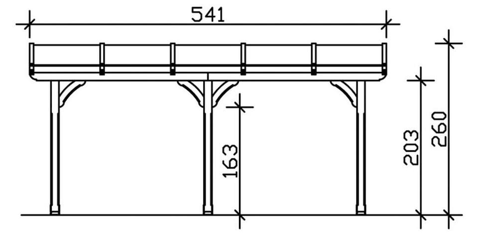 Skanholz Terrassendach Rimini, BxT: 541x250 cm, Bedachung Doppelstegplatten, 541 cm Breite, verschiedene Tiefen - Thumbnail 8