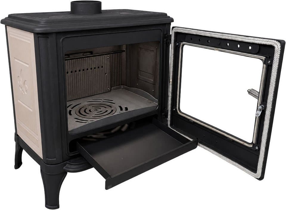 Hanseatic Kaminofen Castor XXL Beige, 10,6 kW, Zeitbrand, Großer Feuerraum - Thumbnail 13