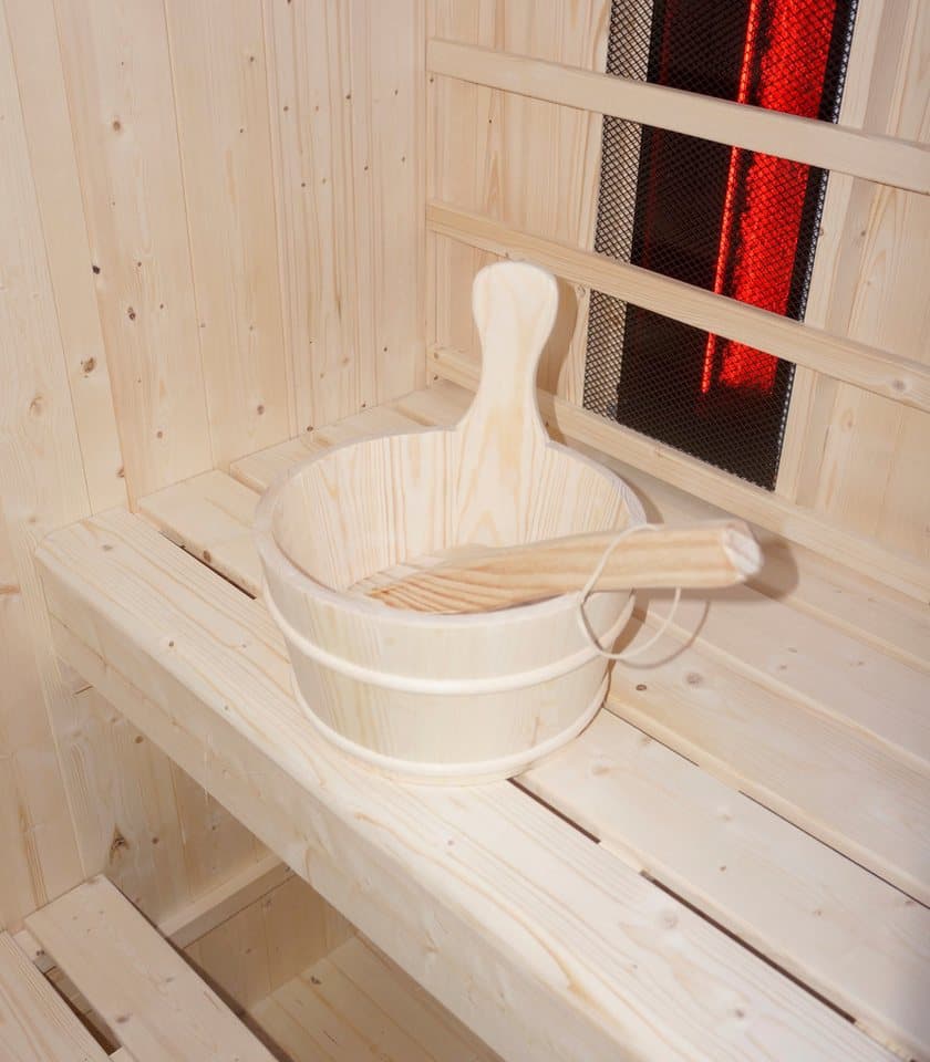 Sanotechnik Sauna »LAHTI« Außensauna mit Infrarotkabine, BxTxH: 198 x 181,5 x 200,2 cm, 4,4 mm, geeignet für 6 Personen, Fichetnholz - Thumbnail 12