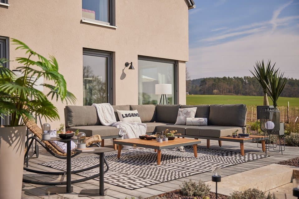 MERXX Gartenlounge-Set Athen, (15-tlg., 1x Eckbank, 1x Tisch 95x95 cm, inkl. Sitz- und Rückenkissen), Aluminiumgestell mit Akazienholz, FSC 100%, Unser Dauertiefpreis - Thumbnail 23