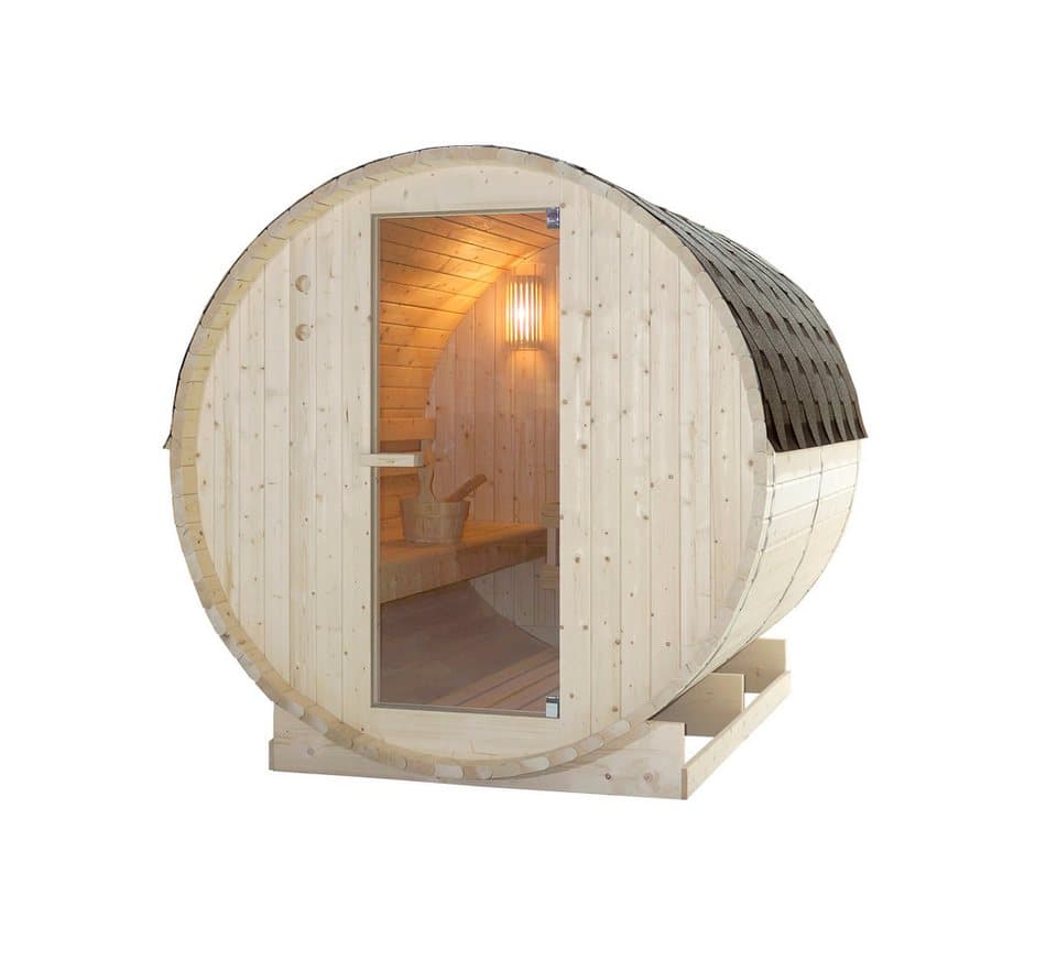 Sanotechnik Fasssauna »TROMSÖ XL«, BxTxH: 189 x 220 x 191,5 cm, 3,8 mm, geeignet für 6 Personen, Fichetnholz - Thumbnail 2