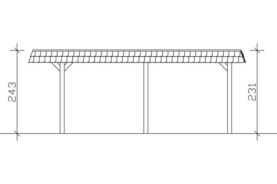 Skanholz Einzelcarport Wendland, BxT: 362x628 cm, 206 cm Einfahrtshöhe - Thumbnail 7
