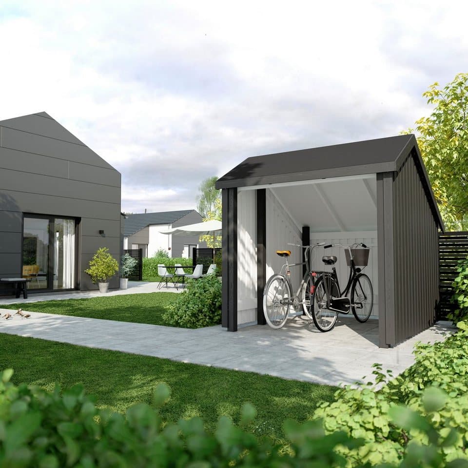 PLUS Gartenhaus, BxT: 248x229 cm, (Packung), Fahrradunterstand offen, inkl. Dachpappe/Aluleisten/H-Pfostenfüße - Thumbnail 2