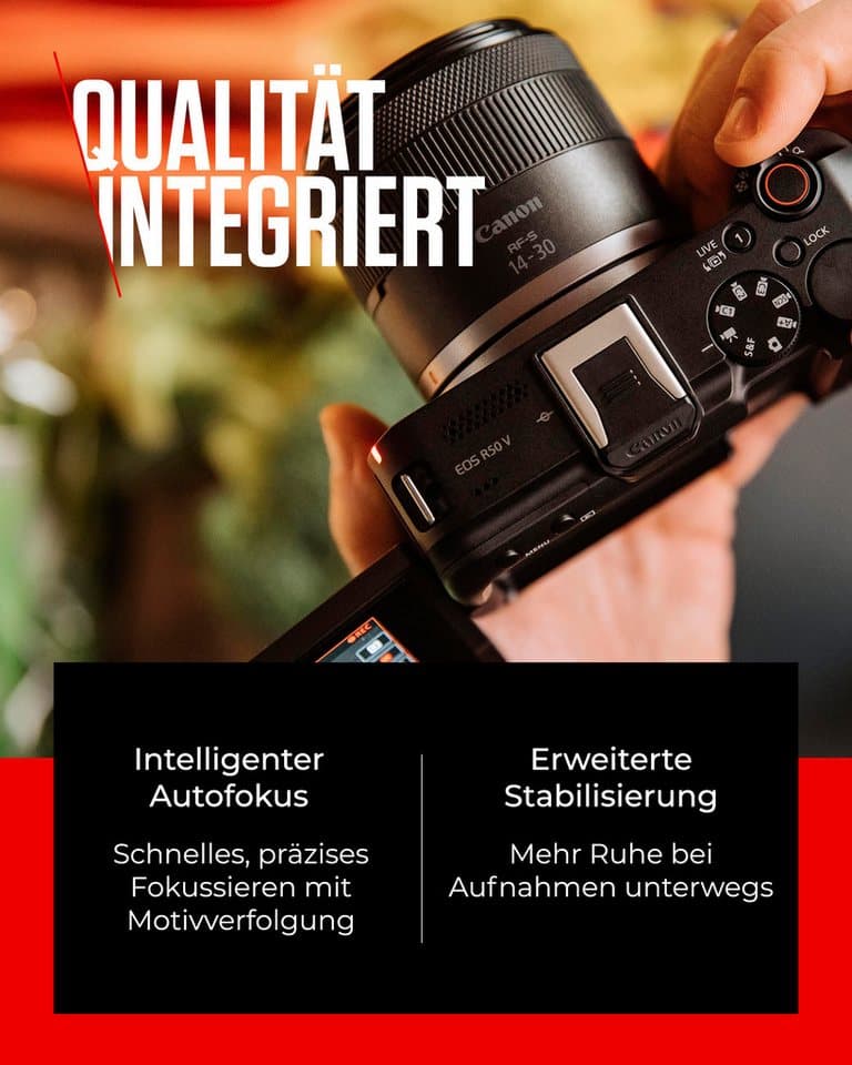 Canon EOS R50 V + RF-S 14-30mm F4-6.3 IS STM PZ Kit Systemkamera (RF-S 14-30mm F4-6.3 IS STM PZ, 25,5 MP, WLAN (Wi-Fi), Bluetooth) - Thumbnail 8