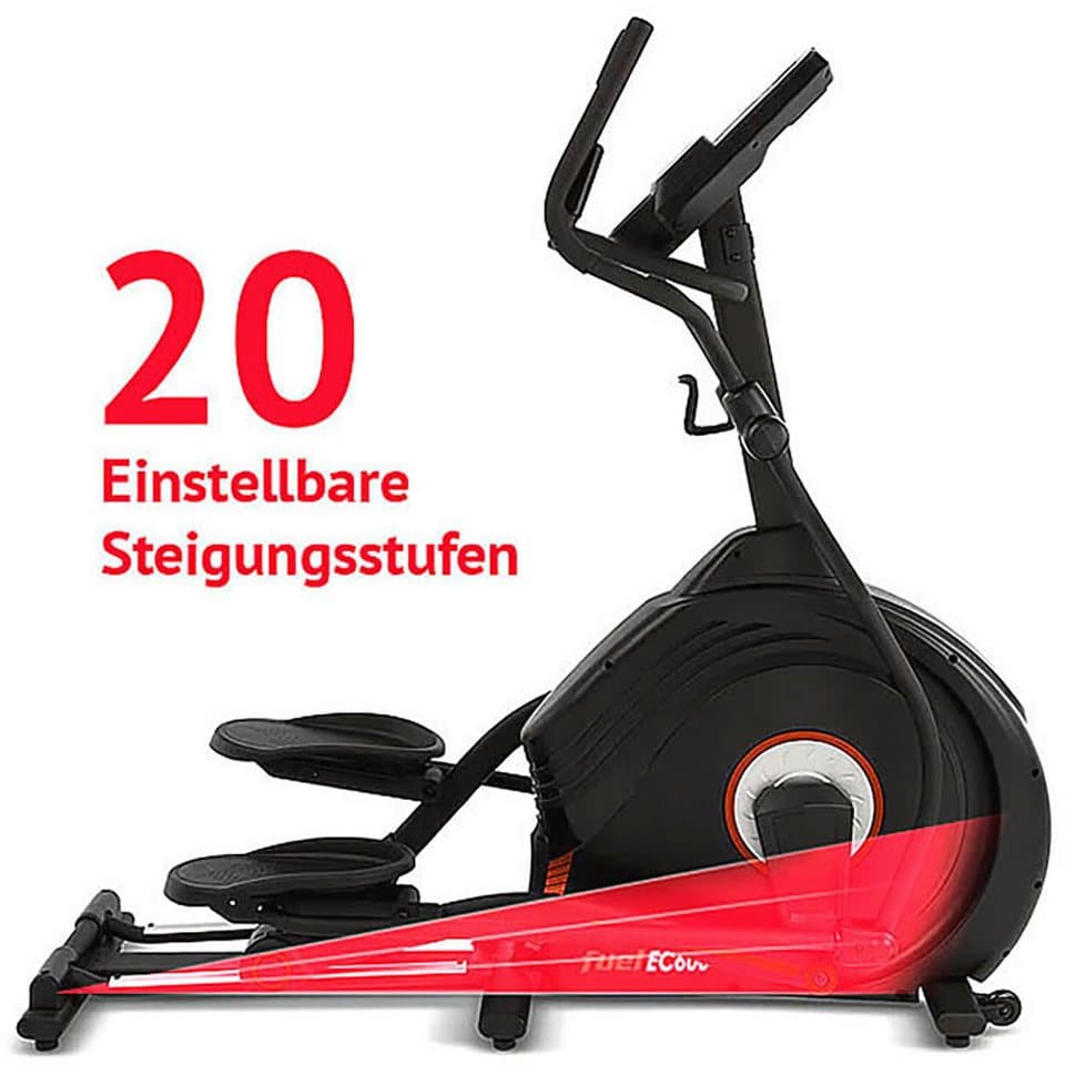 Fuel Fitness Crosstrainer EC600 Crosstrainer mit Steigung (20 Stufen Steigung, 50,8 cm Schrittlänge, Pulsmessung, Bluetooth), 150 kg max. Benutzergewicht, 32 Widerstandsstufen - Thumbnail 4