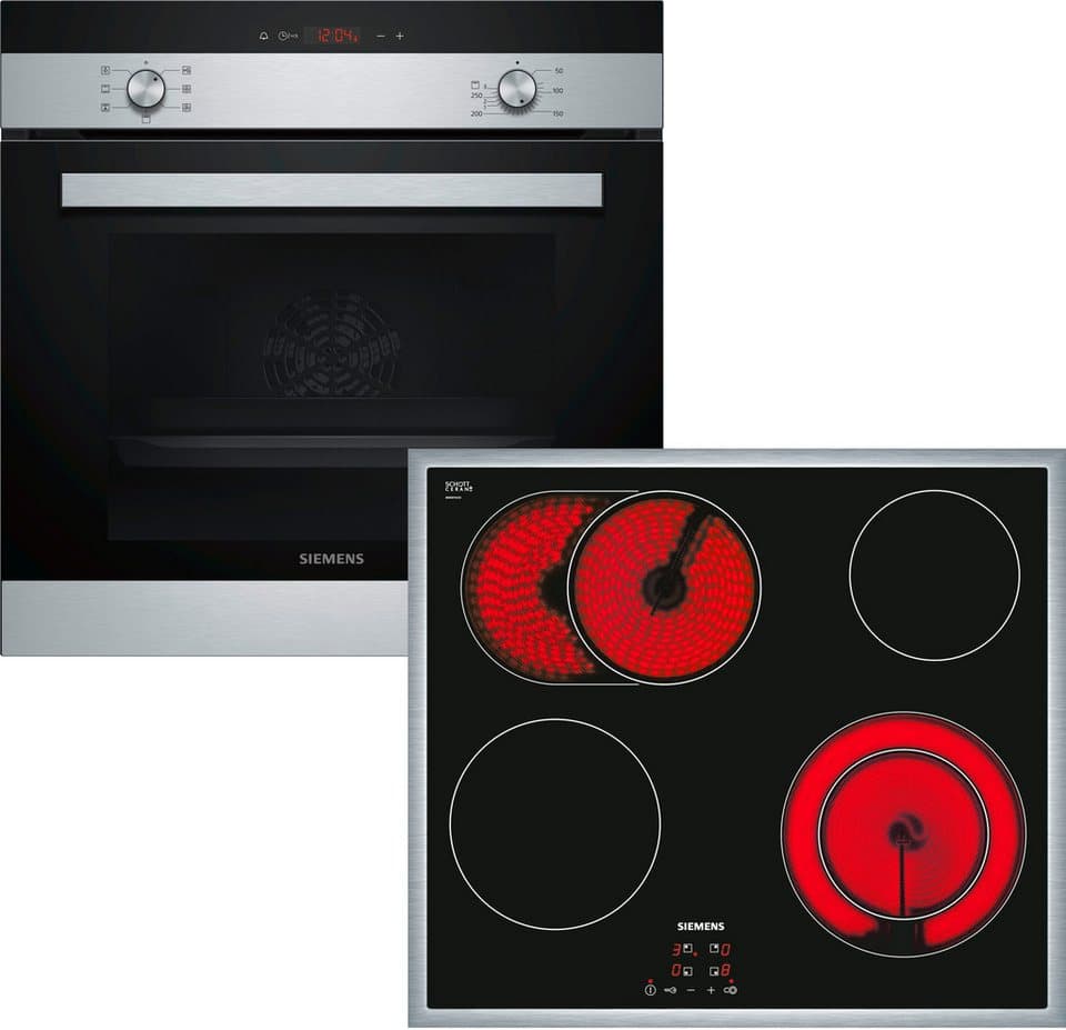 SIEMENS Backofen-Set EQ112EA01Z, mit Teleskopauszug nachrüstbar, 3D-Heißluft auf 3 Ebenen & extra Platz dank Bräter- und Zweikreiszone - Bild 1