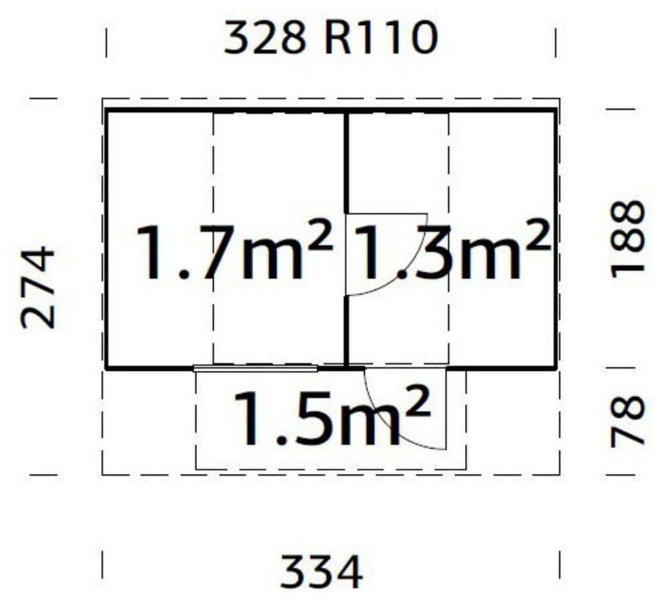 Palmako Fasssauna, BxTxH: 333 x 273 x 250 cm, 4,2 mm, 1,3 + 1,5 m², BxT: 333 x 273 cm - Thumbnail 4