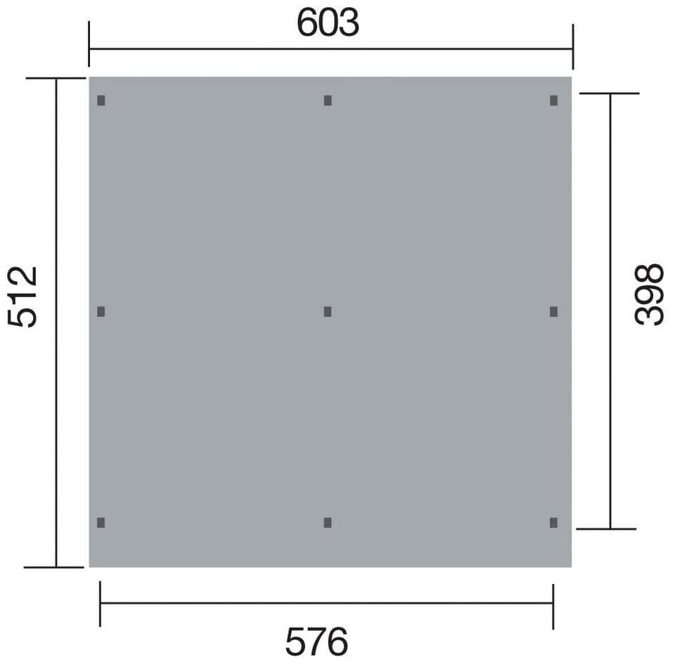 weka Doppelcarport 618 Gr.1, BxT: 603x512 cm, 215 cm Einfahrtshöhe, ohne Dacheindeckung - Thumbnail 3