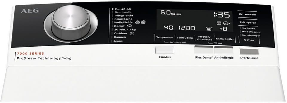 AEG Waschmaschine Toplader 7000 ProSteam® LTR7A56STL, 6 kg, 1500 U/min, ProSteam®: Auffrischen mit Dampf statt Waschen und 96 % Wasser sparen - Thumbnail 2
