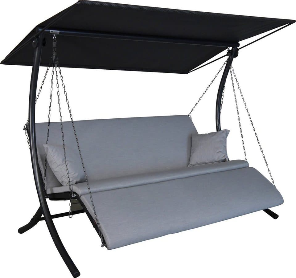 Angerer Freizeitmöbel Hollywoodschaukel Swing Zip granit, 3-Sitzer, Bettfunktion, wetterfest - Bild 1