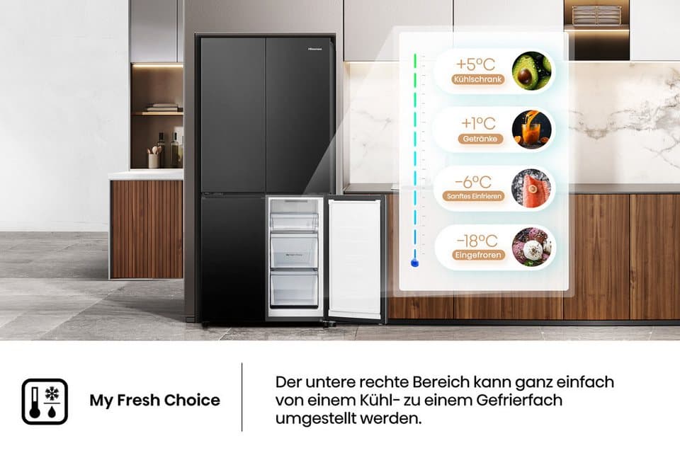 Hisense Multi Door RQ5P470SAFD, 178,5 cm hoch, 79,4 cm breit, MetalCooling Innenwand - Thumbnail 21