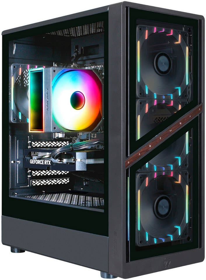 GAMEMAX GigaDeal AERIS GB 2805 AMD Ryzen 7 5700X 32GB 1TB SSD RTX 5070 Gaming-PC-Komplettsystem (32", AMD Ryzen 7 5700X, RTX 5070, 32 GB RAM, 1000 GB SSD, Windows 11 + Gigabyte GS32QCA LED-Monitor Curved, 80 cm 32) - Thumbnail 4
