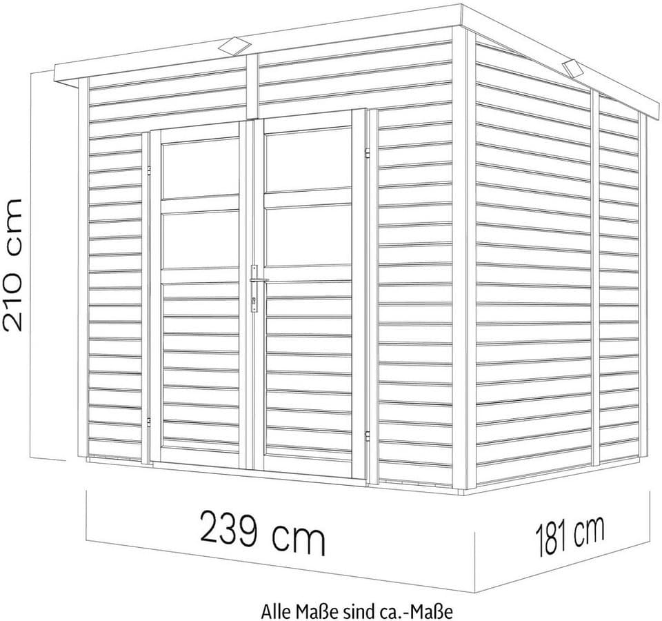 KONIFERA Gartenhaus Felix 2, BxT: 251x200 cm, Inklusive Fußboden - Thumbnail 6