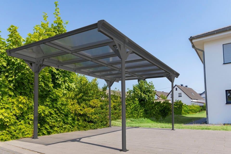 WESTMANN Einzelcarport Flachdach, BxT: 305x503 cm, 217 cm Einfahrtshöhe, aus Aluminium, anthrazit - Thumbnail 6