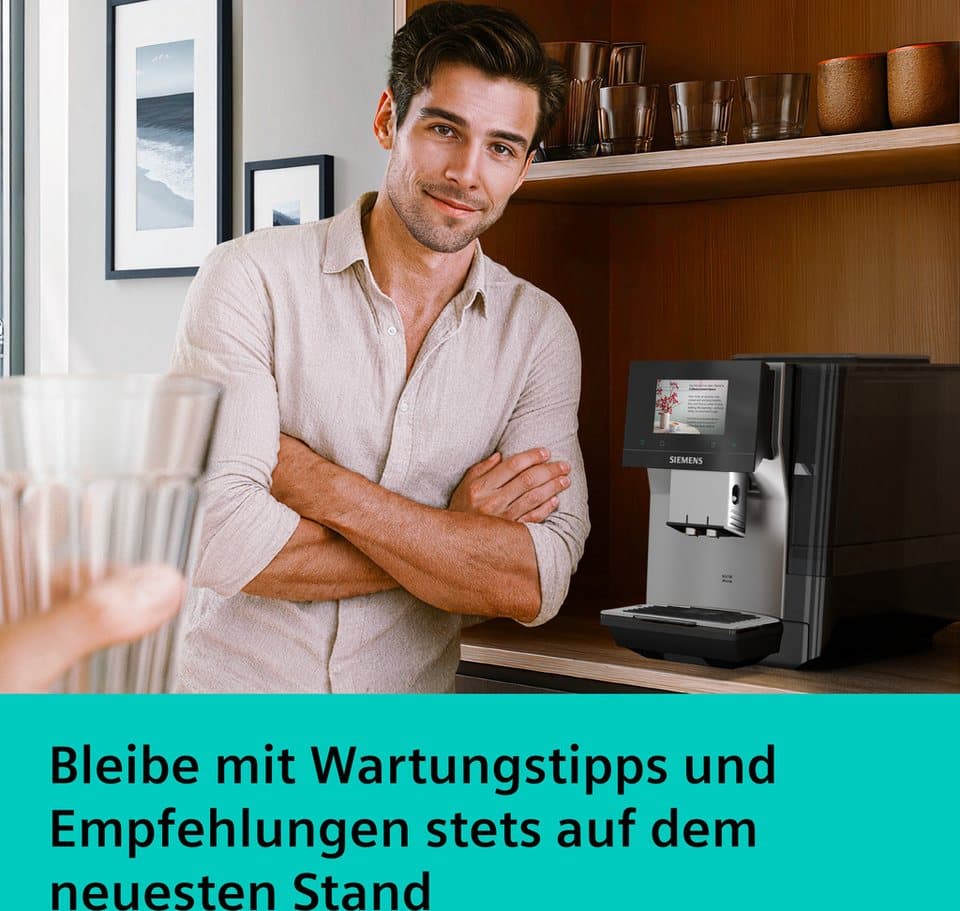 SIEMENS Kaffeevollautomat EQ700 TP725ET7, inkl. Thermo-Kaffeebecher, XL-Getränke, 20 Favoriten, farbiges Full-Touch-Display, Doppeltassenfunktion, sehr leise, silber - Thumbnail 9