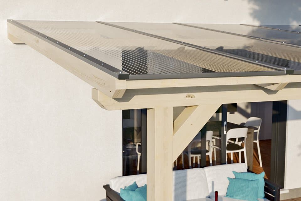 Skanholz Terrassendach Bormio, BxT: 434x250 cm, Bedachung Doppelstegplatten - Thumbnail 4