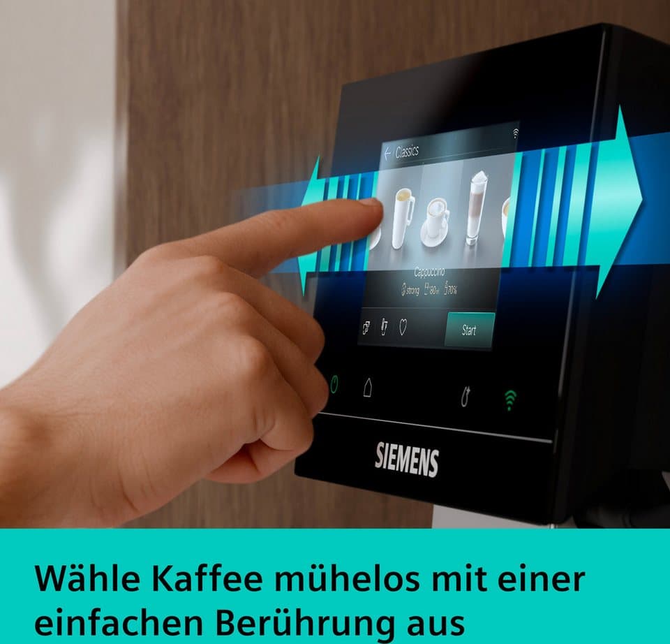 SIEMENS Kaffeevollautomat EQ700 TP725ET7, inkl. Thermo-Kaffeebecher, XL-Getränke, 20 Favoriten, farbiges Full-Touch-Display, Doppeltassenfunktion, sehr leise, silber - Thumbnail 8