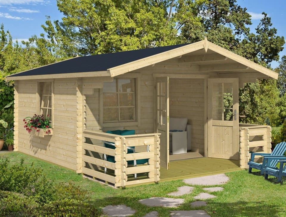 KONIFERA Gartenhaus Klingenberg 2 aus nordischem Fichtenholz, BxT: 404x520 cm, inklusive Fußboden, mit 2 Fenstern und Doppelflügeltür - Bild 1