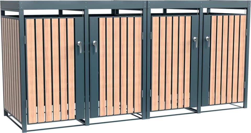 WESTMANN Mülltonnenbox Planta, Platz für 4 Mülltonnen je 240 L, BxHxT: 264x84x124,5 cm