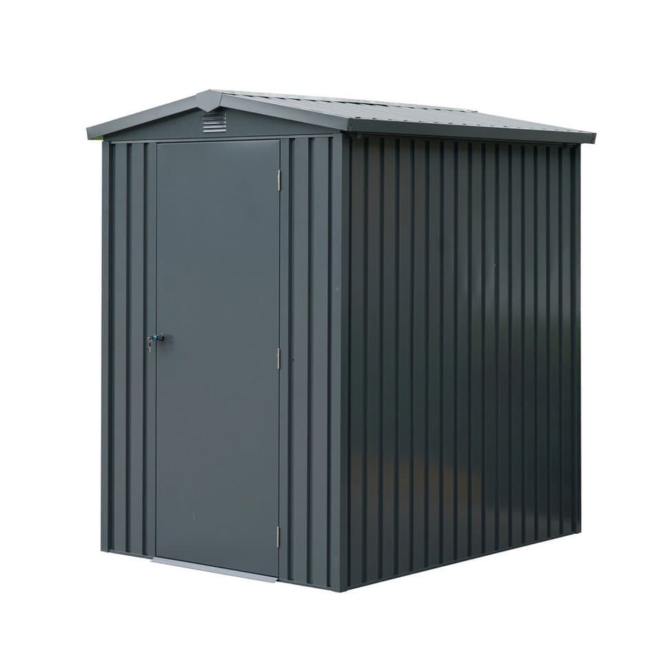GARDEN 'N' MORE Gerätehaus Pultdachhaus Basic plus, BxT: 144x179 cm, einfacher Aufbau, Langlebig, abschließbar, inkl. Regenrinne