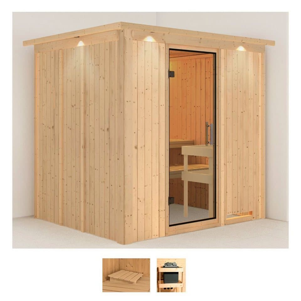 Karibu Sauna Sodin, BxTxH: 210 x 184 x 202 cm, 68 mm, (Set) ohne Ofen