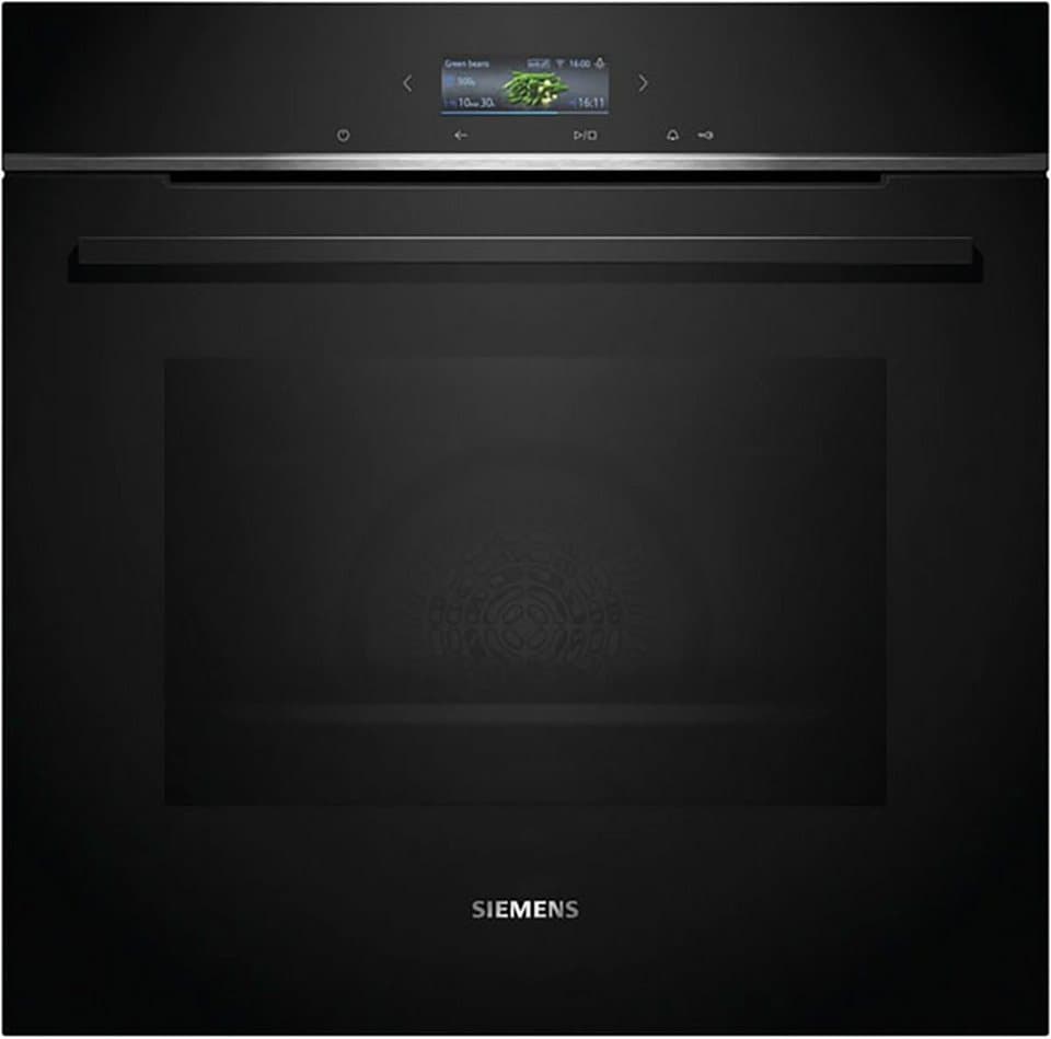 SIEMENS Backofen iQ700 HB734G1B1, mit Teleskopauszug nachrüstbar, ecoClean, Air Fry Funktion für knusprige Ergebnisse & Schnellaufheizungung