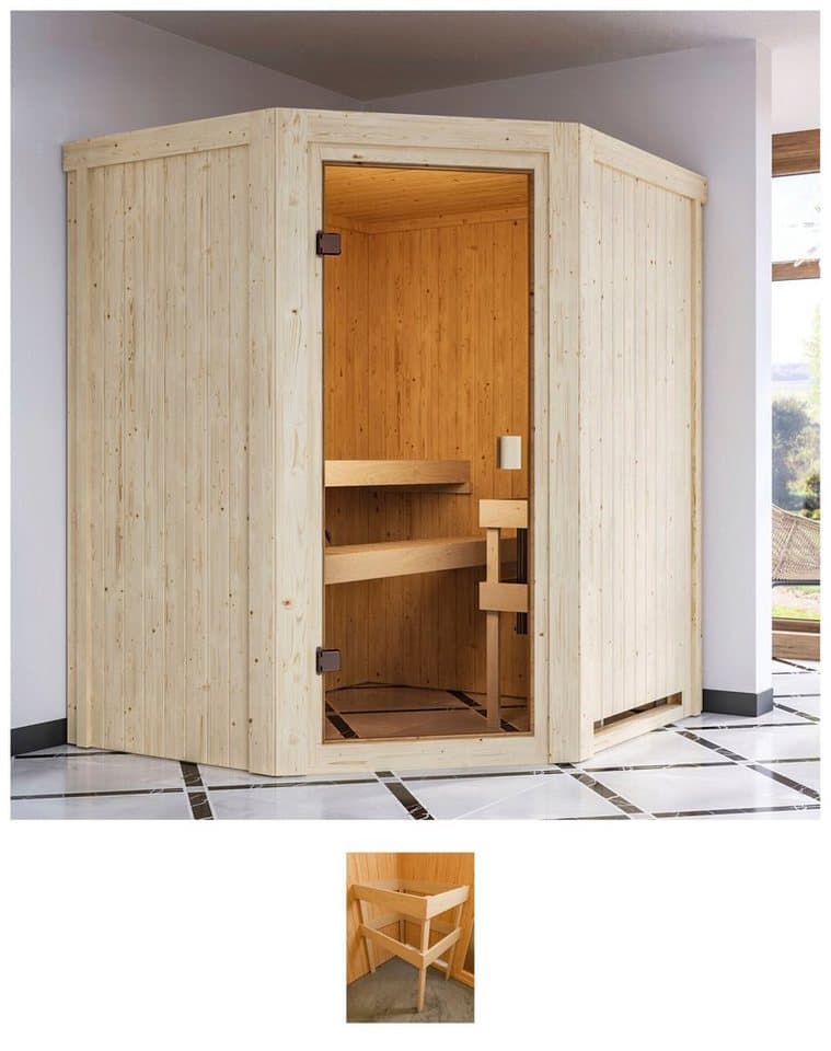 Karibu Sauna Faurin, BxTxH: 170 x 151 x 198 cm, 68 mm