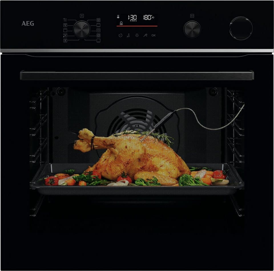 AEG Pyrolyse Backofen 6000 TR6PB50WSB, Pyrolyse-Selbstreinigung, Knusprig & saftig: SteamCrisp mit 25 % Dampf für leckere Ofengerichte