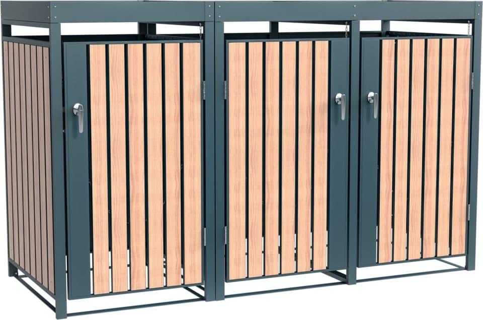 WESTMANN Mülltonnenbox Planta, Platz für 3 Mülltonnen je 240 L, BxHxT: 200x84x124,5 cm