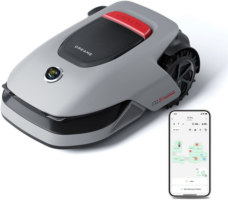 Dreame Rasenmähroboter Mower A1 Pro, bis 2000 m² Rasenfläche, (Set), präzise Navigation, U-förmige Mähstrategie, duales Kartenmanagement