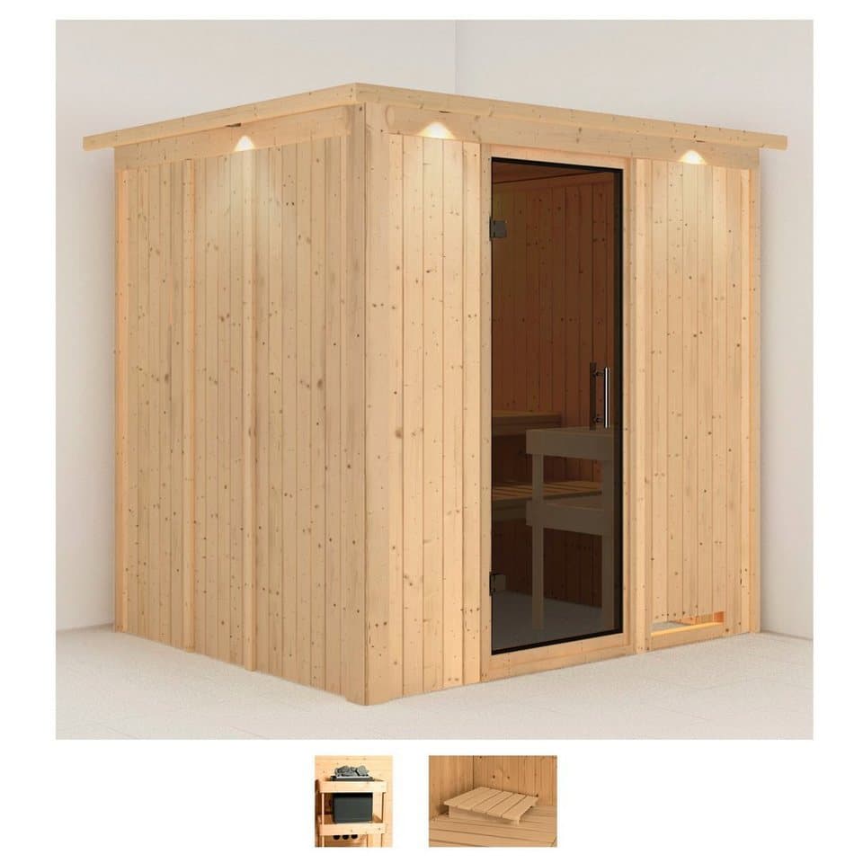 Karibu Sauna Sodin, BxTxH: 210 x 184 x 202 cm, 68 mm, (Set) ohne Ofen