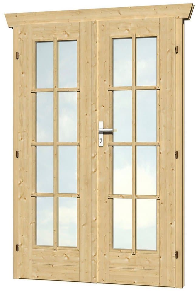 Skanholz Doppelflügeltür, 117,5 x 186,5 cm, vollverglast