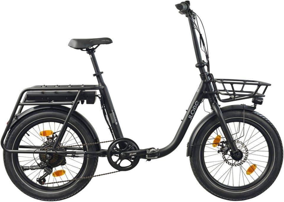 LLobe E-Bike Faltrad Elektro Faltrad 20" Neo.cult schwarz, 7 Gang Shimano Tourney Schaltwerk, Kettenschaltung, Heckmotor, 460,8 Wh